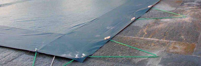 Tirante Elastico Blu Cm 120 con 2 Fissaggi a T per Ancoraggio Telo di Copertura Invernale Piscina con Occhielli Metallici