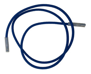 Tirante elastico blu 120 cm con due fissaggi a T per telo copertura piscina.