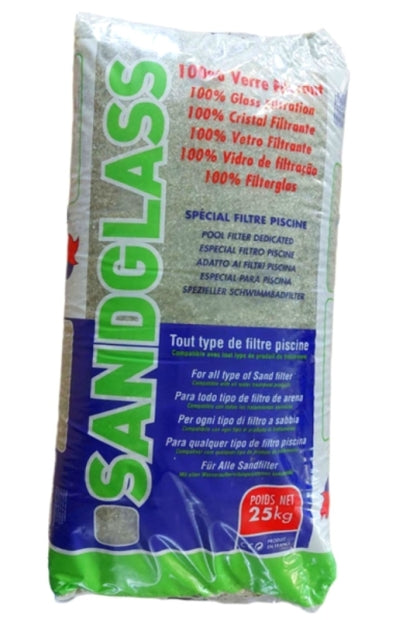 100% Vetro Filtrante per Filtri a Sabbia per Piscina - SuperPool SandGlass - Sacco da Kg. 25 - 1,6 / 4 mm