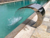 Cascata Mezzaluna Flexinox Mini Bali Lucida in Acciaio Inox AISI 316 per Piscina - Larghezza Getto Cm. 35 