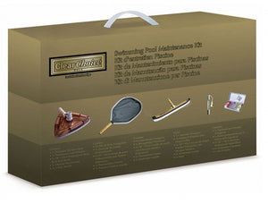 Kit Manutenzione Piscina Professionale Clear Choice Gold con Kit Analisi Acqua + Aspirafango + Termometro + Retino & Spazzola in Alluminio